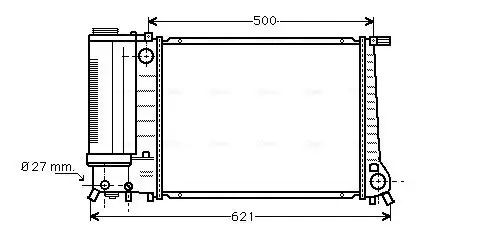 Kühler, Motorkühlung AVA QUALITY COOLING BW2101 Bild Kühler, Motorkühlung AVA QUALITY COOLING BW2101