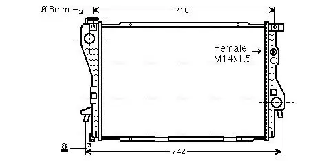 Kühler, Motorkühlung AVA QUALITY COOLING BW2176