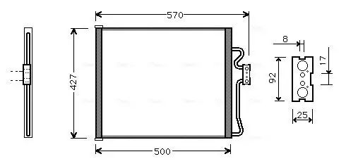 Kondensator, Klimaanlage AVA QUALITY COOLING BW5192 Bild Kondensator, Klimaanlage AVA QUALITY COOLING BW5192