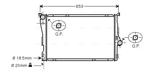 Kühler, Motorkühlung AVA QUALITY COOLING BWA2205 Bild Kühler, Motorkühlung AVA QUALITY COOLING BWA2205
