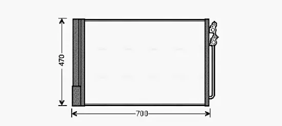 Kondensator, Klimaanlage AVA QUALITY COOLING BWA5370D Bild Kondensator, Klimaanlage AVA QUALITY COOLING BWA5370D