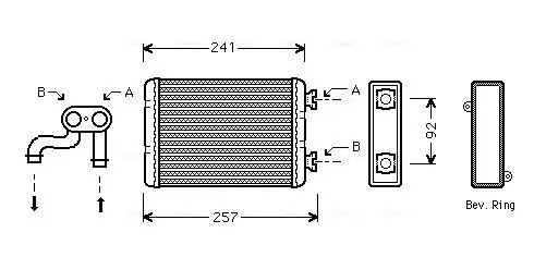Wärmetauscher, Innenraumheizung AVA QUALITY COOLING BWA6257
