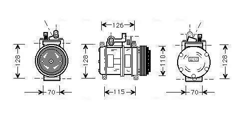 Kompressor, Klimaanlage 12 V AVA QUALITY COOLING BWAK227