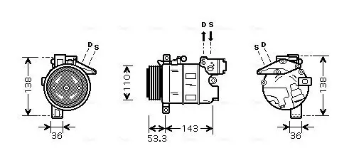 Kompressor, Klimaanlage AVA QUALITY COOLING BWAK321