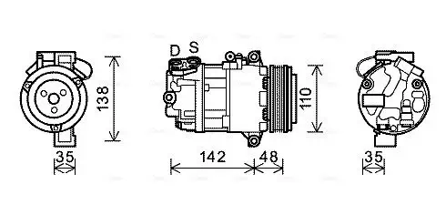 Kompressor, Klimaanlage 12 V AVA Clever Choice BWAK390 Bild Kompressor, Klimaanlage 12 V AVA Clever Choice BWAK390