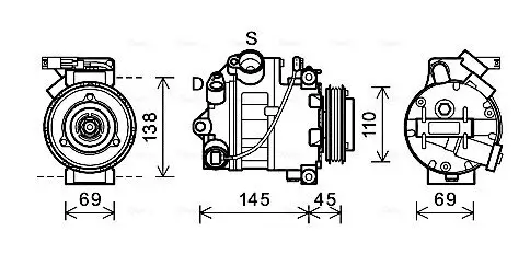 Kompressor, Klimaanlage AVA QUALITY COOLING BWAK444 Bild Kompressor, Klimaanlage AVA QUALITY COOLING BWAK444