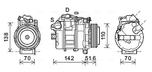 Kompressor, Klimaanlage AVA QUALITY COOLING BWAK487