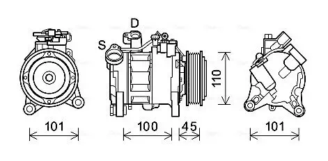 Kompressor, Klimaanlage AVA QUALITY COOLING BWAK499 Bild Kompressor, Klimaanlage AVA QUALITY COOLING BWAK499