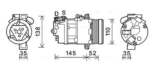 Kompressor, Klimaanlage AVA QUALITY COOLING BWAK545