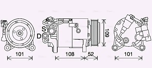 Kompressor, Klimaanlage AVA QUALITY COOLING BWAK566