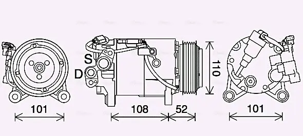 Kompressor, Klimaanlage AVA QUALITY COOLING BWAK567