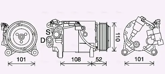 Kompressor, Klimaanlage AVA QUALITY COOLING BWAK567 Bild Kompressor, Klimaanlage AVA QUALITY COOLING BWAK567