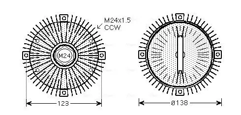 Kupplung, Kühlerlüfter AVA QUALITY COOLING BWC322