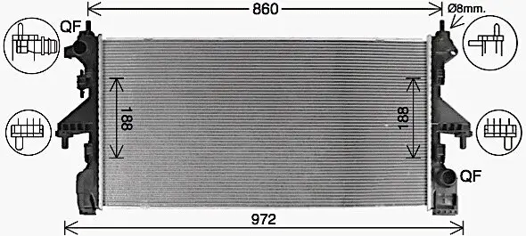 Kühler, Motorkühlung AVA Clever Choice CN2321
