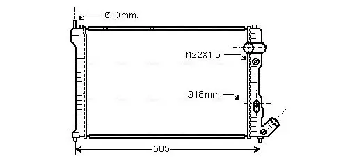 Kühler, Motorkühlung AVA QUALITY COOLING CNA2071