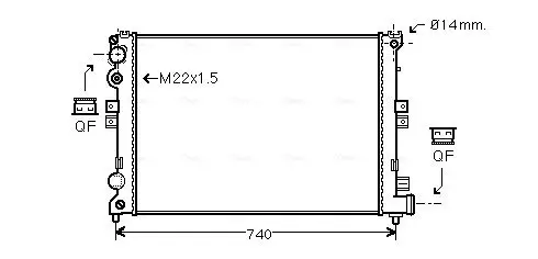 Kühler, Motorkühlung AVA QUALITY COOLING CNA2079 Bild Kühler, Motorkühlung AVA QUALITY COOLING CNA2079