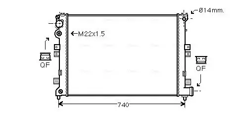 Kühler, Motorkühlung AVA QUALITY COOLING CNA2089 Bild Kühler, Motorkühlung AVA QUALITY COOLING CNA2089