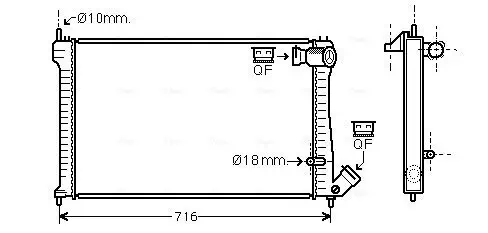 Kühler, Motorkühlung AVA QUALITY COOLING CNA2102