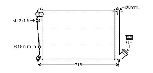 Kühler, Motorkühlung AVA QUALITY COOLING CNA2107 Bild Kühler, Motorkühlung AVA QUALITY COOLING CNA2107