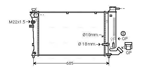 Kühler, Motorkühlung AVA QUALITY COOLING CNA2114 Bild Kühler, Motorkühlung AVA QUALITY COOLING CNA2114
