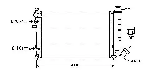 Kühler, Motorkühlung AVA QUALITY COOLING CNA2136