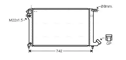 Kühler, Motorkühlung AVA QUALITY COOLING CNA2137 Bild Kühler, Motorkühlung AVA QUALITY COOLING CNA2137