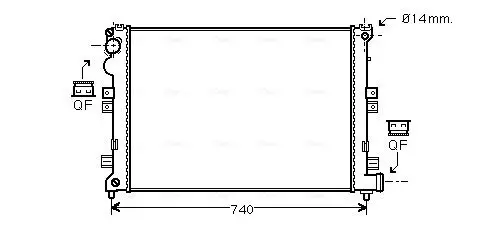 Kühler, Motorkühlung AVA QUALITY COOLING CNA2208 Bild Kühler, Motorkühlung AVA QUALITY COOLING CNA2208