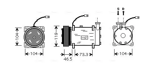 Kompressor, Klimaanlage AVA QUALITY COOLING CNAK030