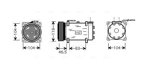 Kompressor, Klimaanlage 12 V AVA QUALITY COOLING CNAK160