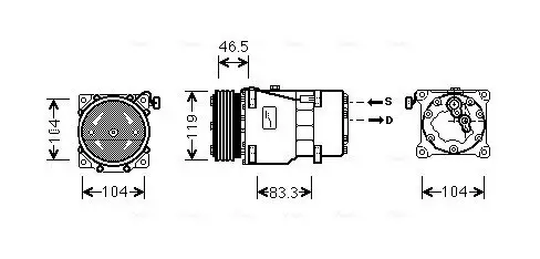 Kompressor, Klimaanlage AVA QUALITY COOLING CNAK201