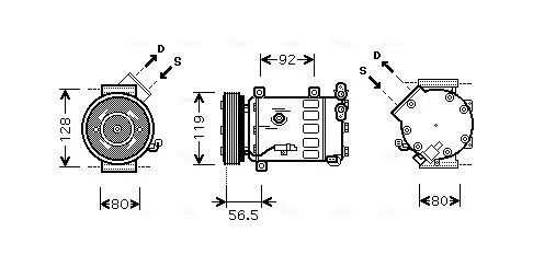 Kompressor, Klimaanlage AVA QUALITY COOLING CNK242