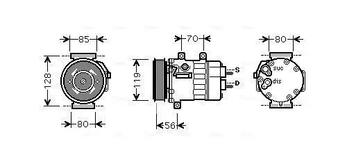 Kompressor, Klimaanlage AVA QUALITY COOLING CNAK253 Bild Kompressor, Klimaanlage AVA QUALITY COOLING CNAK253