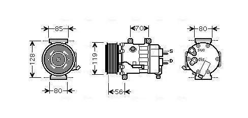 Kompressor, Klimaanlage AVA QUALITY COOLING CNAK256