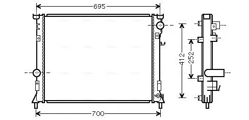 Kühler, Motorkühlung AVA QUALITY COOLING CR2097 Bild Kühler, Motorkühlung AVA QUALITY COOLING CR2097
