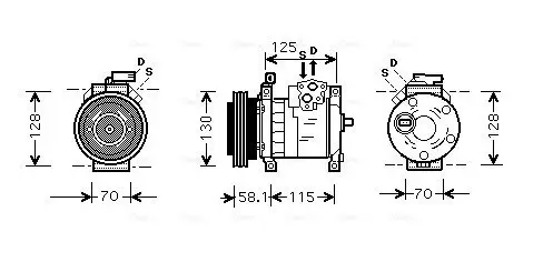 Kompressor, Klimaanlage AVA QUALITY COOLING CRAK094 Bild Kompressor, Klimaanlage AVA QUALITY COOLING CRAK094