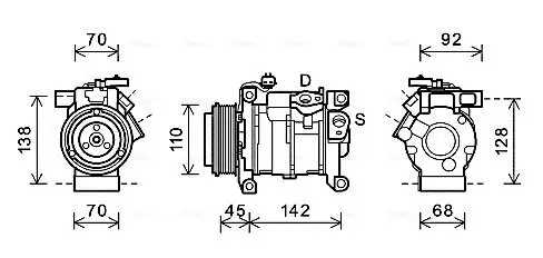 Kompressor, Klimaanlage AVA QUALITY COOLING CRAK128
