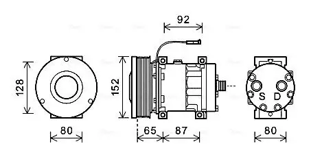 Kompressor, Klimaanlage AVA QUALITY COOLING CSAK008