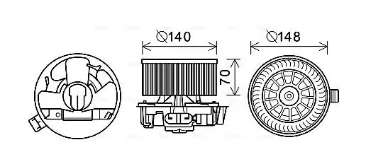 Innenraumgebläse 12 V AVA QUALITY COOLING DA8010