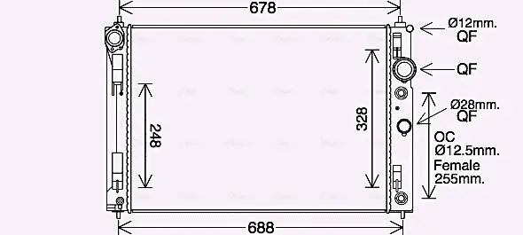 Kühler, Motorkühlung AVA QUALITY COOLING DN2450