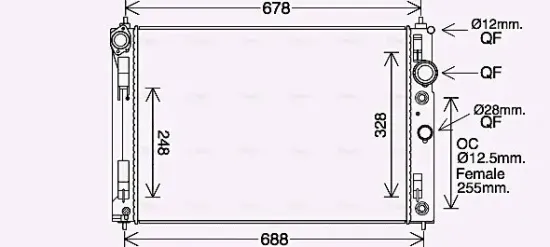 Kühler, Motorkühlung AVA QUALITY COOLING DN2450 Bild Kühler, Motorkühlung AVA QUALITY COOLING DN2450