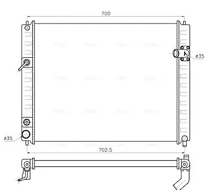Kühler, Motorkühlung AVA QUALITY COOLING DN2482 Bild Kühler, Motorkühlung AVA QUALITY COOLING DN2482