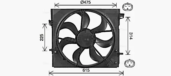 Lüfter, Motorkühlung 12 V AVA QUALITY COOLING DN7540