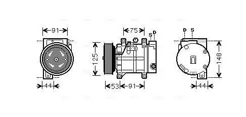 Kompressor, Klimaanlage AVA QUALITY COOLING DNAK259 Bild Kompressor, Klimaanlage AVA QUALITY COOLING DNAK259