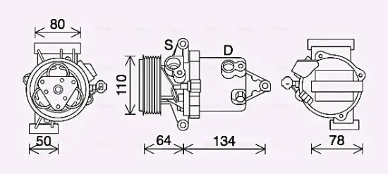 Kompressor, Klimaanlage AVA QUALITY COOLING DNAK437 Bild Kompressor, Klimaanlage AVA QUALITY COOLING DNAK437