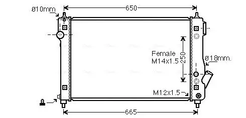 Kühler, Motorkühlung AVA QUALITY COOLING DW2087