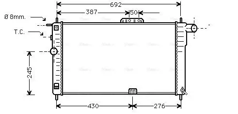 Kühler, Motorkühlung AVA QUALITY COOLING DWA2001
