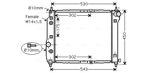 Kühler, Motorkühlung AVA QUALITY COOLING DWA2069 Bild Kühler, Motorkühlung AVA QUALITY COOLING DWA2069