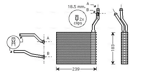 Wärmetauscher, Innenraumheizung AVA QUALITY COOLING FD6365 Bild Wärmetauscher, Innenraumheizung AVA QUALITY COOLING FD6365