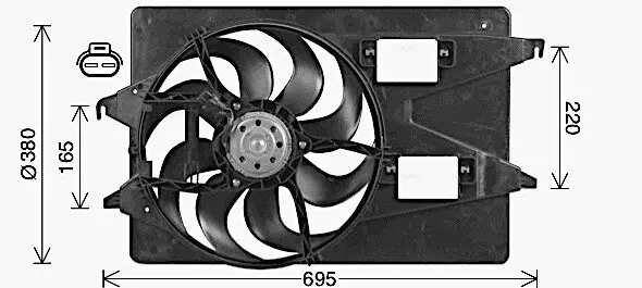 Lüfter, Motorkühlung 12 V AVA QUALITY COOLING FD7555