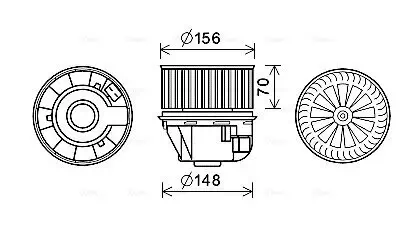 Innenraumgebläse 12 V AVA QUALITY COOLING FD8612